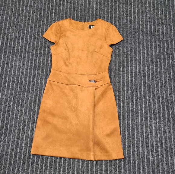 Dkny Dresses & Skirts - DKNY Petite Faux-Suede Cap-Sleeve Hardware-Trimmed Dress Size 2P